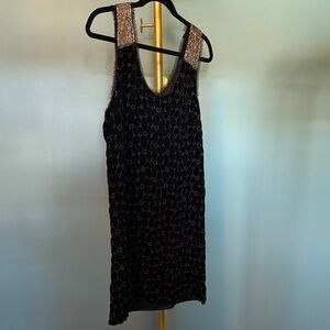 Free People - Black Velvet and Beaded Sleeveless Dress